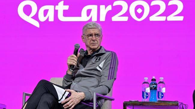 Chief of Global Football Development Arsene Wenger talks during the FIFA Technical Study Group Media Briefing. Picture: Getty Images