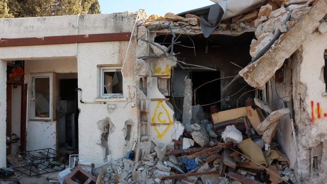 A house destroyed during the October 7 attack by Hamas militants in southern Israel near the Gaza Strip. Picture: Gil Cohen-Magen/AFP