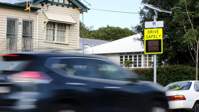 The “smiley” signs are periodically moved around the Coast.