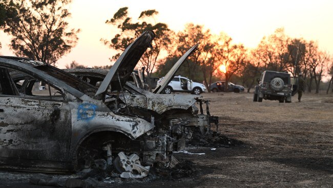 Burnt out cars pictured in Israel after Hamas' attacks on October 7. Picture Leon Neal/Getty Images