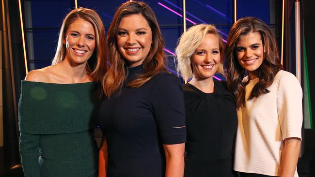 Lara Pitt, Yvonne Sampson, Jess Yates and Hannah Hollis will host the Dally M Awards. Picture: Toby Zerna