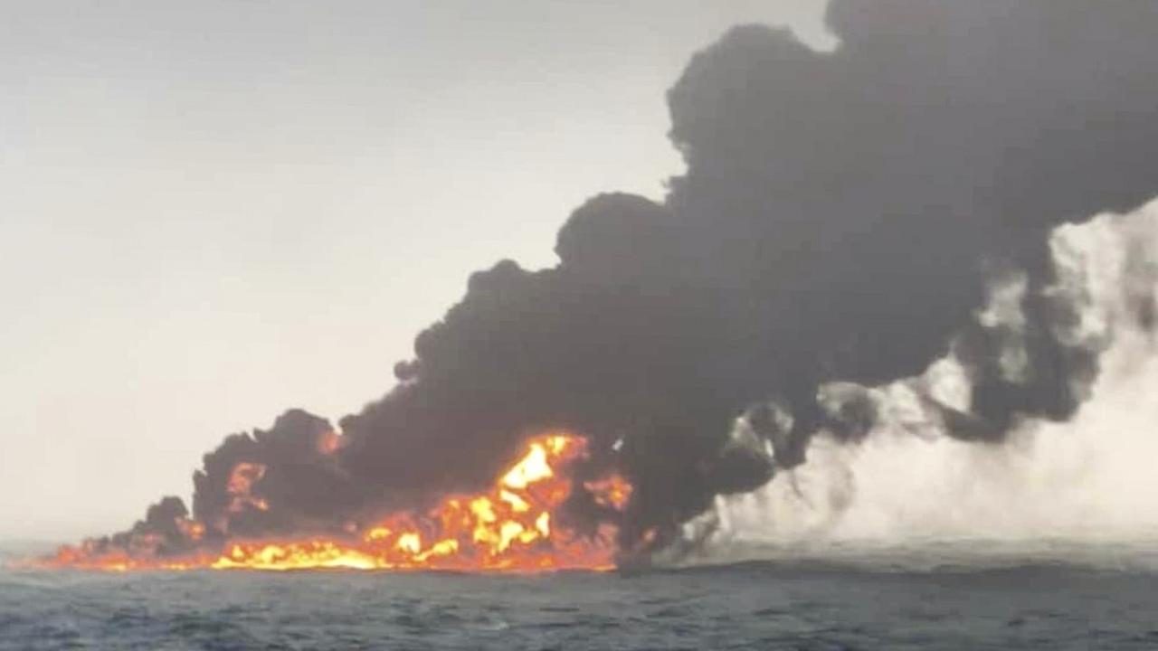 ‘Fireball’: US oil tanker and cargo ship collide