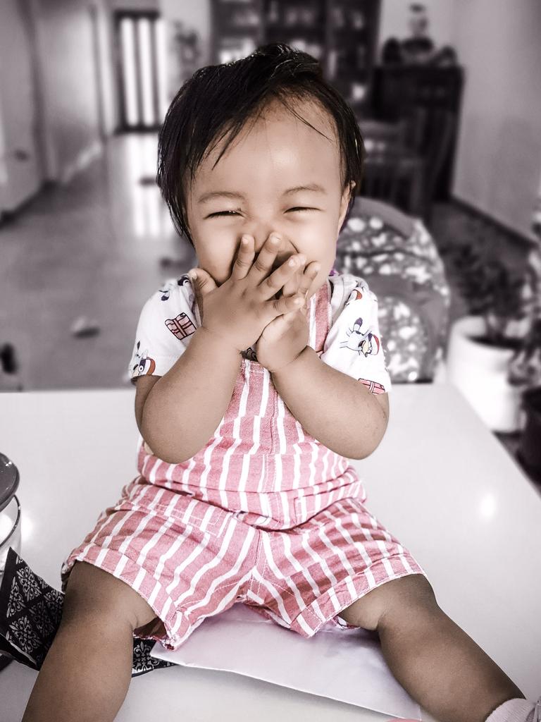 Maya Sherpa of Muirhead is all smiles after having a bath.