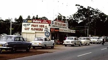 A historic photograph of the Hills Flower Market on the site of the current Hills Marketplace retail complex at 287 Mona Vale Rd, Terrey Hills. Picture: Hills Marketplace