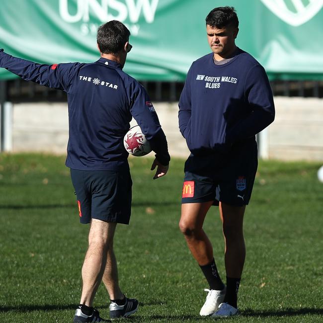 Latrell Mitchell has carried a calf injury into Origin camp. Picture: Getty