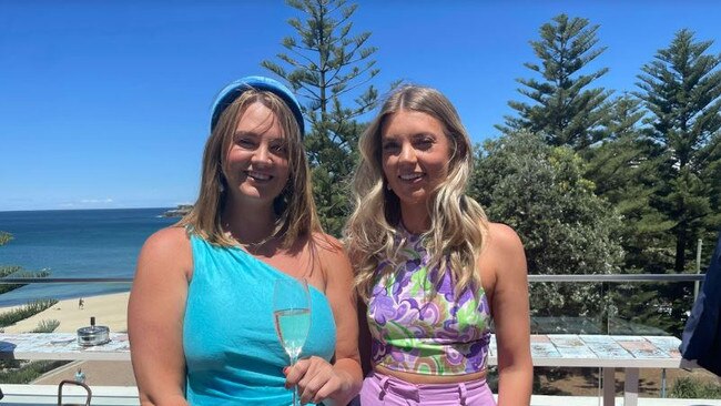 From left to right: Sarah McAlpine and Laura Boland celebrate Melbourne Cup Day at the Coogee Pavilion.