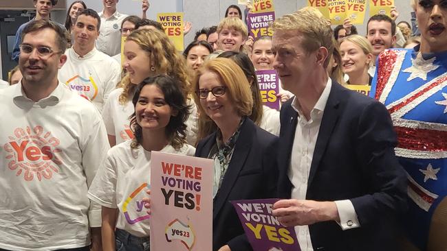 Julia Gillard at the Yes campaign launch in London.