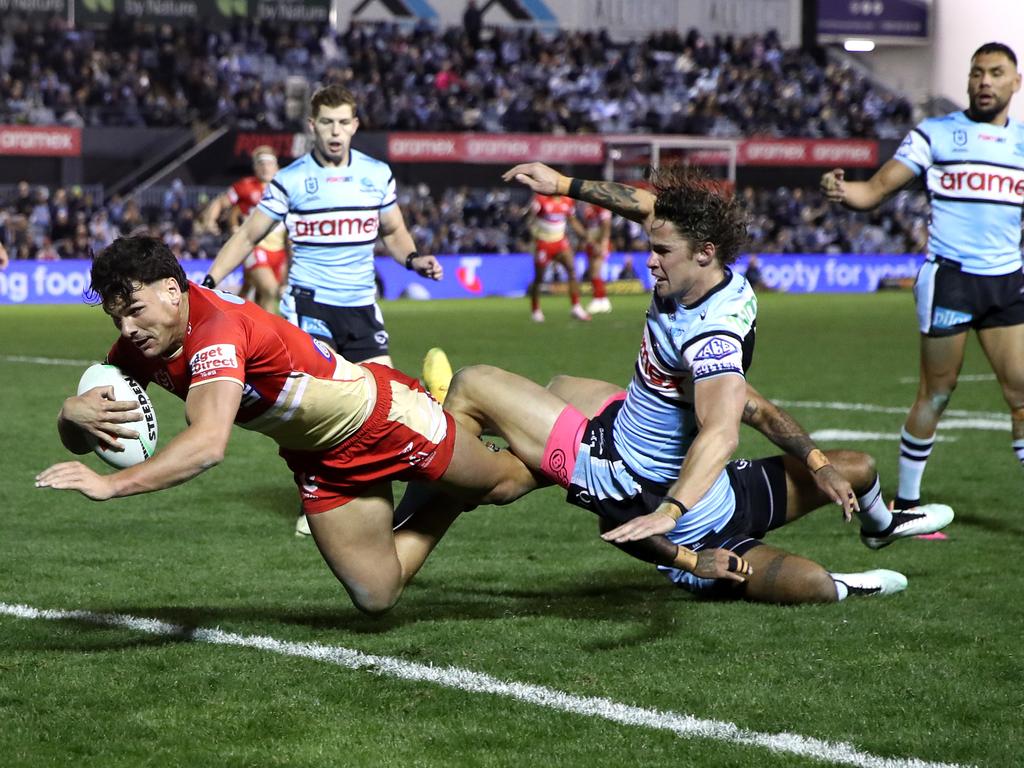 Hynes also missed a crucial tackle early that led to a Herbie Farnworth try. Picture: Getty Images