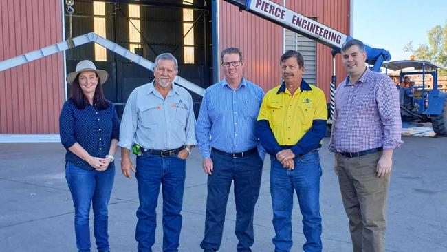 JOB ANNOUNCEMENT: Member for Keppel Brittany Lauga, Mark Pierce, Member for Rockhampton Barry O'Rourke, Wayne Pierce and Minister for Corrective Services Mark Ryan. Picture: Aden Stokes