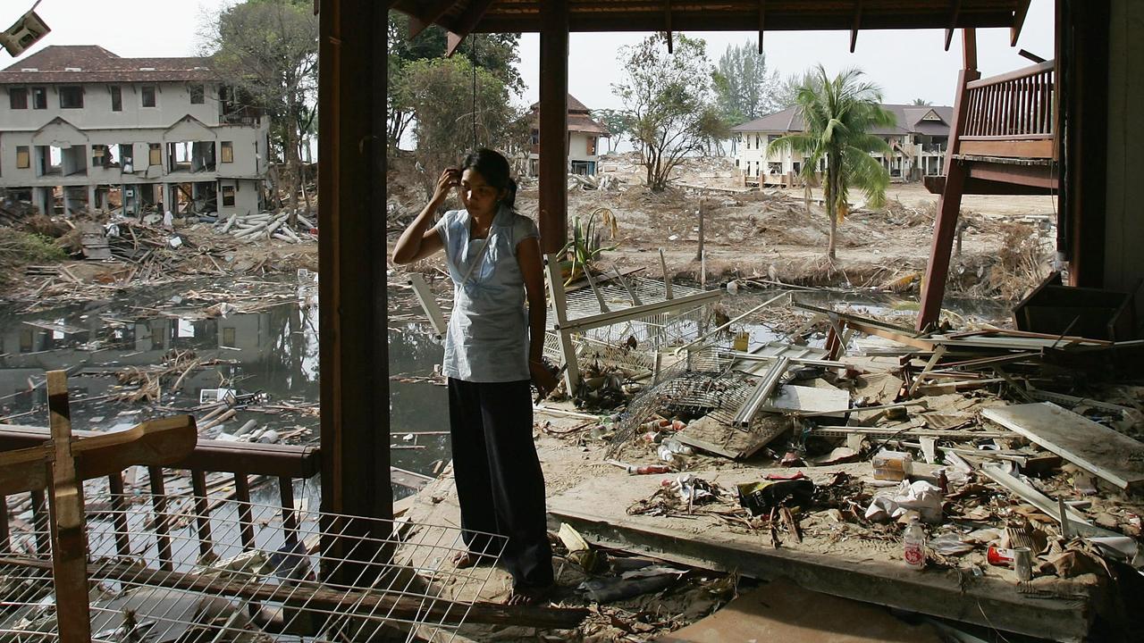 Tsunami survivor pictured on January 7, 2005. Picture: Andrew Wong / Getty Images