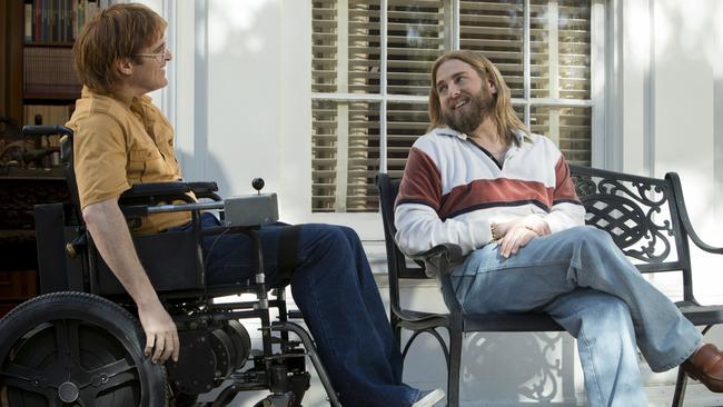 Joaquin Phoenix as John Callahan and Jonah Hill as Donnie Green in Don’t Worry, He Won’t Get Far On Foot. Picture: Scott Patrick Green