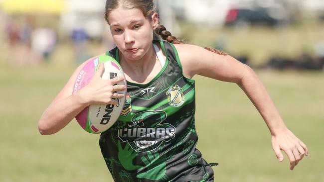 Cavendish Road State High V Innisfail State High at the 2024 Gold Coast Titans All Schools Touch Football Picture: Glenn Campbell