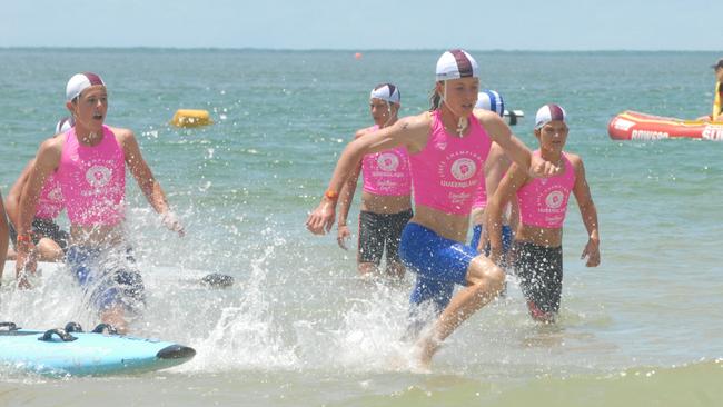 Action from the Queensland Youth Surf Life Saving Championships on February 17.