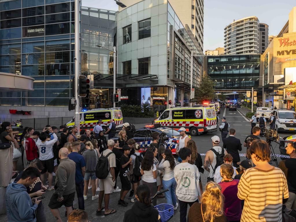 The was chaos in the busy precinct as the attack unfolded. Picture: NCA NewsWire / Monique Harmer