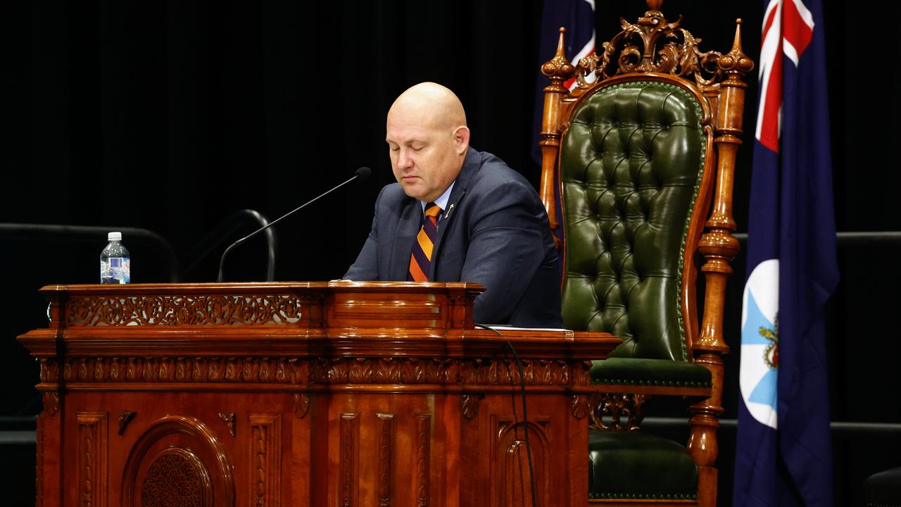 Speaker of the House and Member for Mulgrave Curtis Pitt appeared unwell during the regional sitting of Queensland parliament, held at the Cairns Convention Centre in May. Picture: Brendan Radke