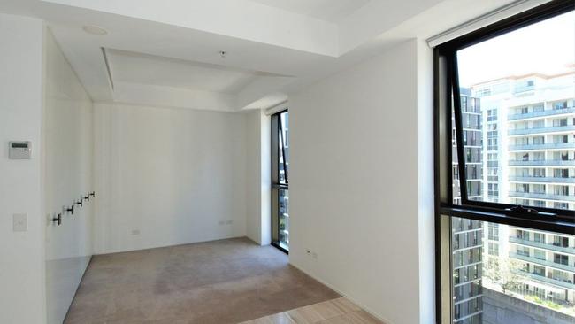 A 39-square-metre studio apartment currently available in The Quay, for a whopping $650 per week. The photo is reportedly for an apartment in this same building. Picture: Supplied