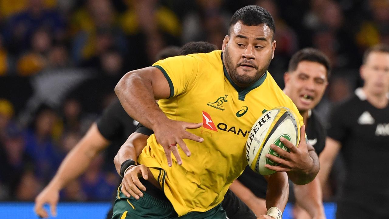 Taniela Tupou of the Wallabies during the Bledisloe Cup match in Perth.