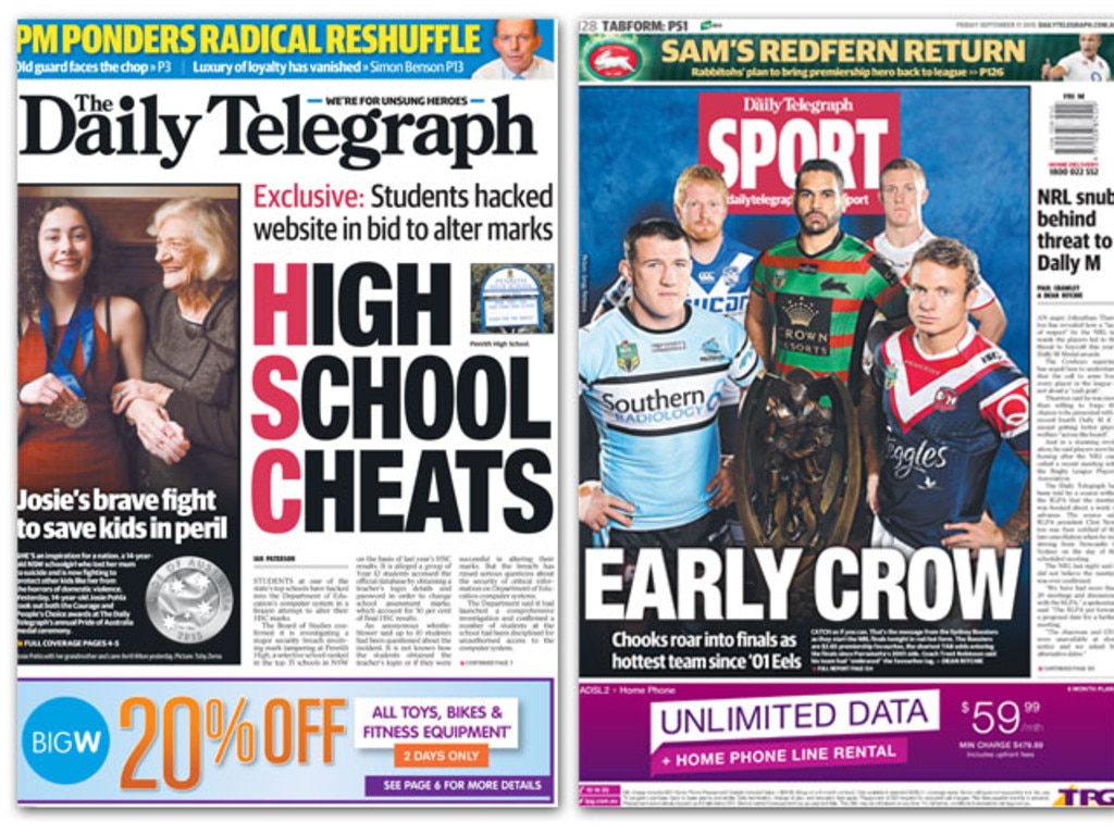 Our Daily & Sunday Telegraph front pages | The Courier Mail