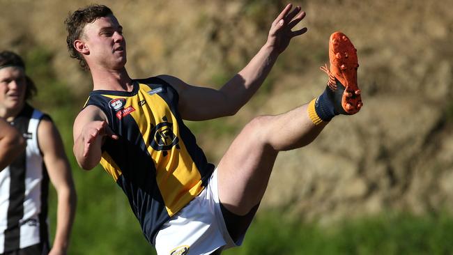 Joel Naylor kicked seven goals for Hurstbridge. Picture: Hamish Blair