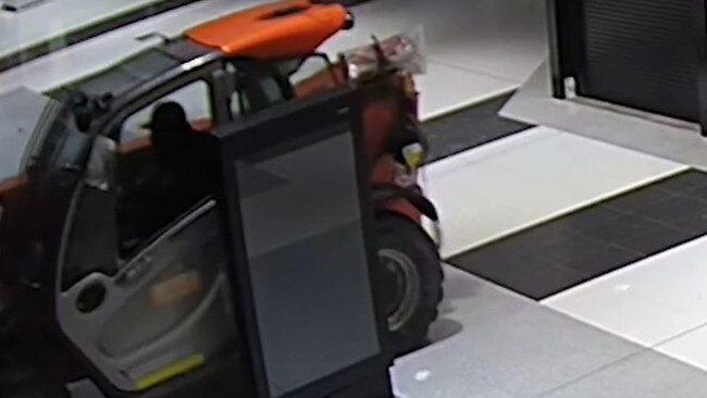 CCTV of a thief stealing an ATM inside Cameron Park Plaza. Picture: NSW Police.