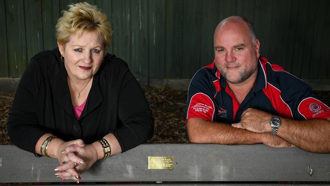 Phillipa Maloney-Walsh and Tony Cross with the plaque. Picture: Penny Stephens