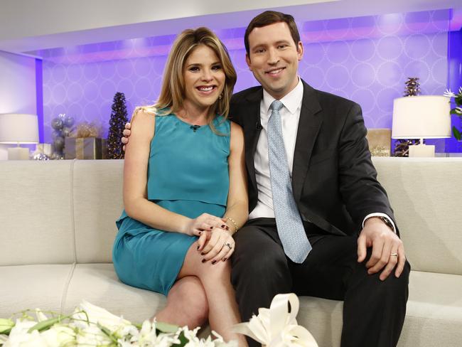 NBC shows Jenna Bush Hager, left, and her husband Henry Hager dined with King Charles on his last night as a prince. Picture: NBC, Peter Kramer.