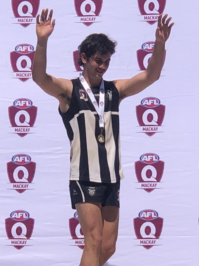 Harry Thompson of the Mackay Magpies won the Reserves best on ground for AFL Mackay. Picture: Supplied