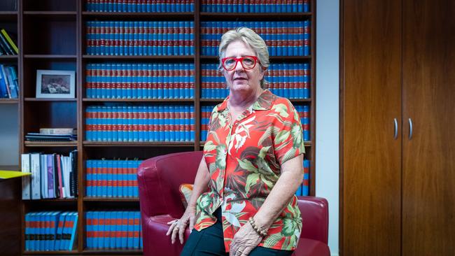 NT Supreme Court judge Judith Kelly in her office. Picture: Amos Aikman