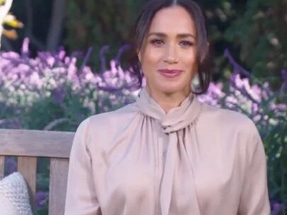 Meghan Markle also appeared in a filmed message, which was shot at her California home. Picture: Instagram