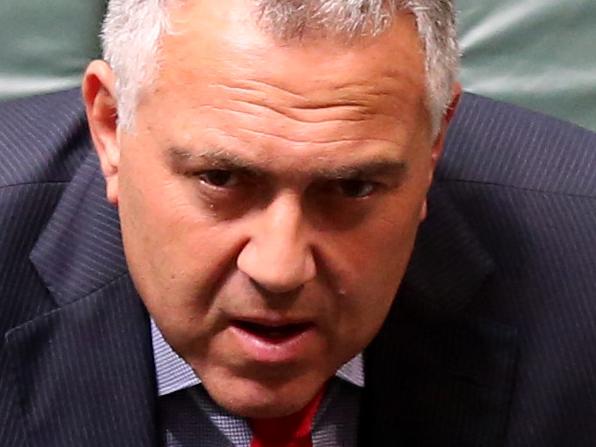 PM Tony Abbott talking to Treasurer Joe Hockey in Question Time in the House of Representatives Chamber, Parliament House in Canberra