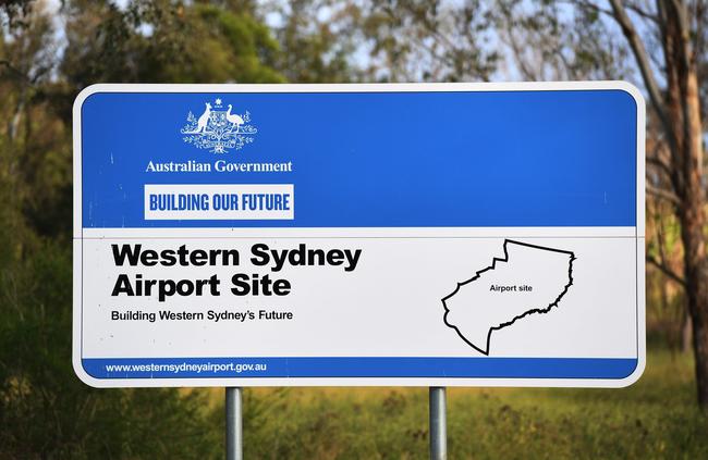 The site of the future Western Sydney Airport at Badgerys Creek. Picture: Dean Lewins