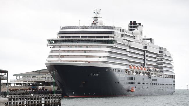 An audacious plan for a man-made island in Port Phillip Bay has been floated as a way to attract “money spinner” cruise ships to Melbourne. Picture: Jason Sammon