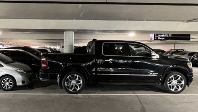 This picture of an American full-size pick-up truck kicked off another debate over the weekend about whether car spaces should be bigger. Picture: X / @PhilipThalis