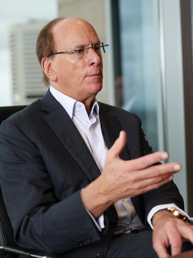 BlackRock CEO Larry Fink met with big super in Melbourne this week. Picture: John Feder