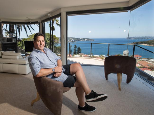 Murray Walls at his lavish Airbnb property in Fairlight. Picture: Julian Andrews