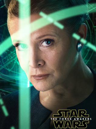 Carrie Fisher as Princess Leia in the new Star Wars poster.