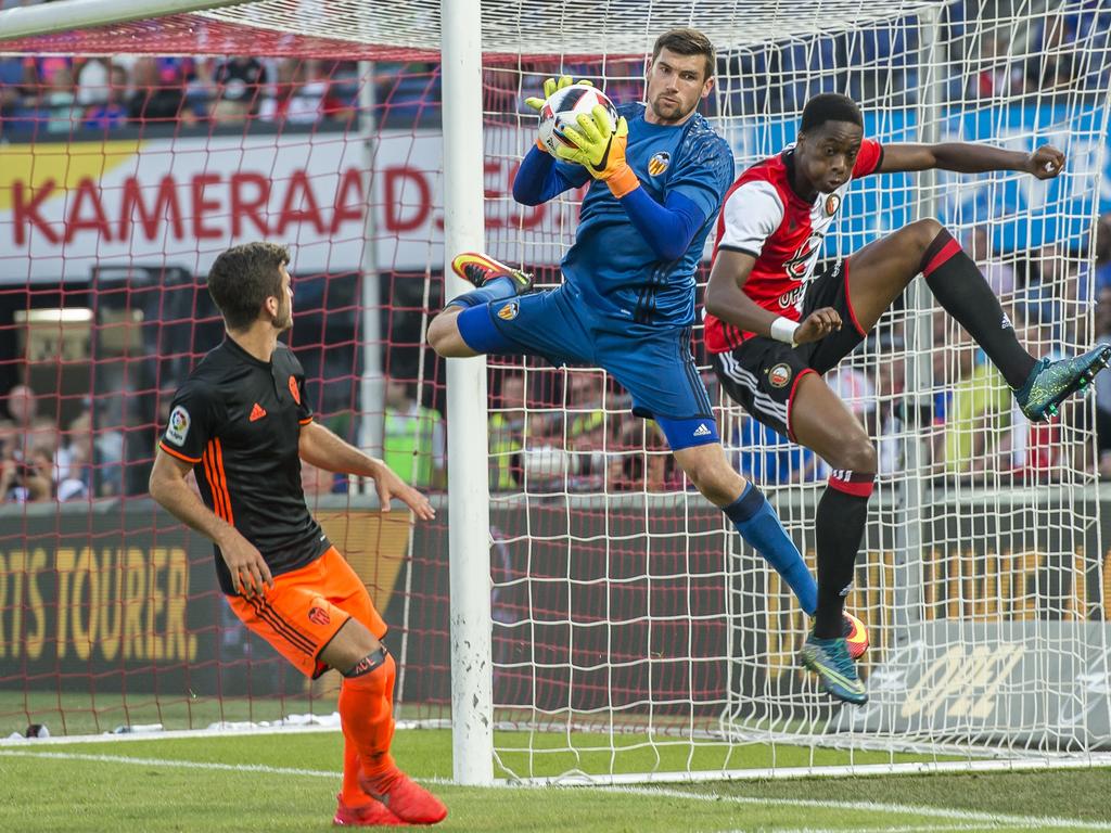 Maty Ryan stops a Terence Kongolo ball in, during a friendly ahead of the 2016 La Liga season. Picture: VI Images/Getty Images
