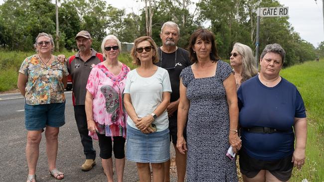 Residents united on Gate Rd and Tin Can Bay Rd to express their ongoing concerns of the 10km stretch between Kin Kin Rd and Wilson’s Pocket Rd. Philippa Star, Tirtzah Townsend, Marian Dunchue, Nigel Dunchue, Bronwyn Evans, Lee Garrels, Loretta Mills, Mr Townsend and Robert Sawtell.