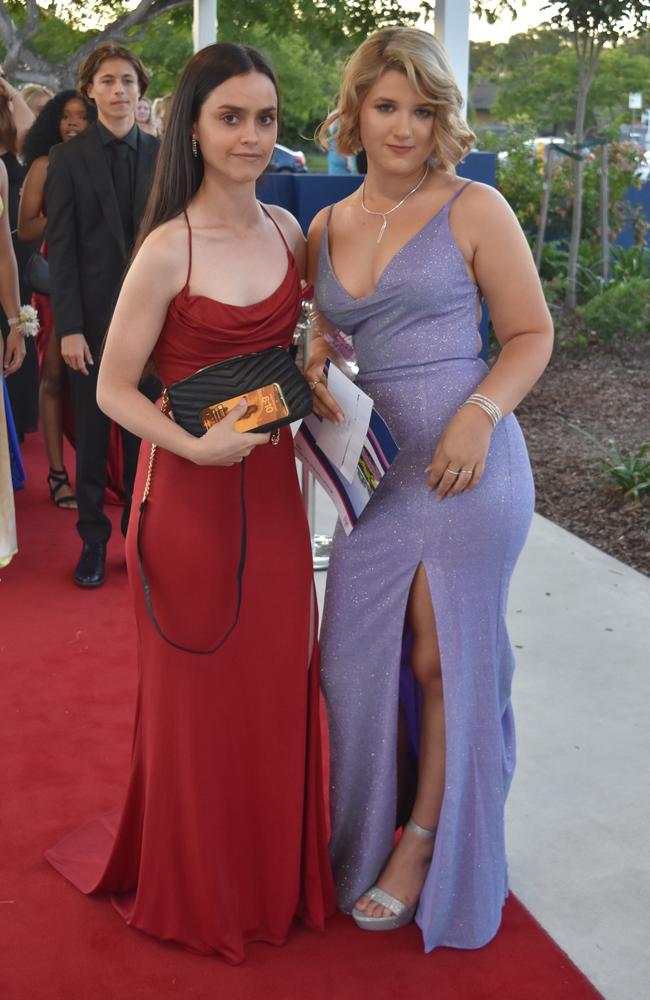 Isabella Williams and Amelia Lloyd at the Mountain Creek State High School formal on November 18, 2022. Picture: Sam Turner