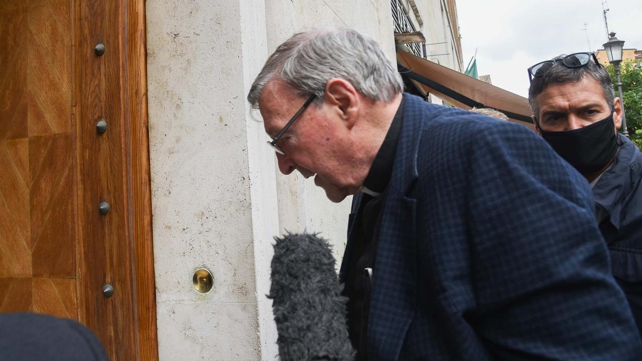 Cardinal Pell arriving at his Vatican apartment in September 2020. Picture: Victor Sokolowicz