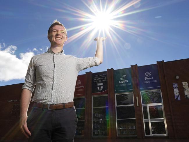 Franklin Labor candidate Toby Thorpe at the party’s Schools Solar Fund announcement at Huonville. Picture: Chris Kidd