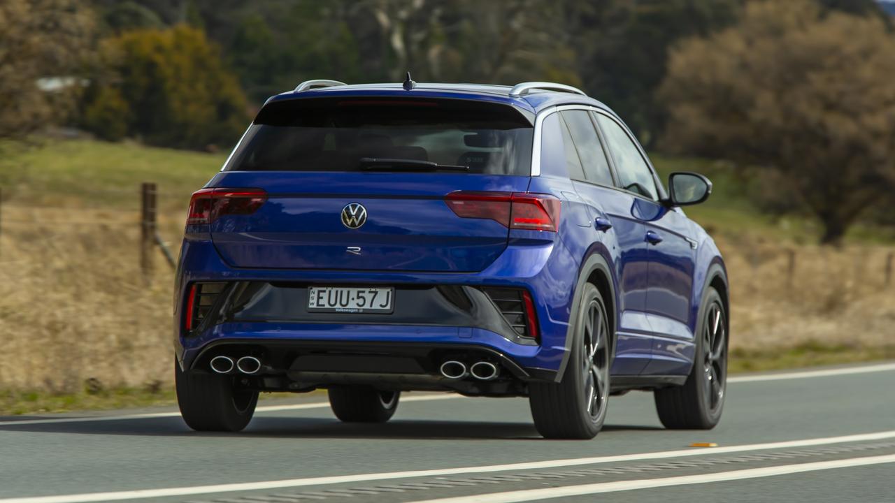 The T-Roc R has quad exhaust tips, but they are surprisingly quiet.