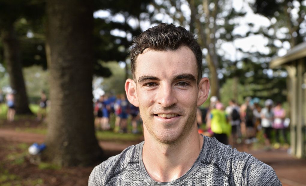 Olympic runner Patrick Tiernan before the start of the Peak2Park 2018, Sunday, March 4, 2018. Picture: Kevin Farmer