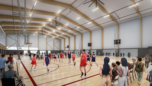 An artist's impression of the interior of Logan Indoor Sports Centre. Picture: Logan City Council