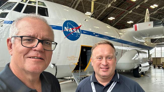 Space Centre Australia non-executive chair, Scott Morrison, and company chief executive and co-founder, James Palmer at Wallops Range, Virginia, USA.