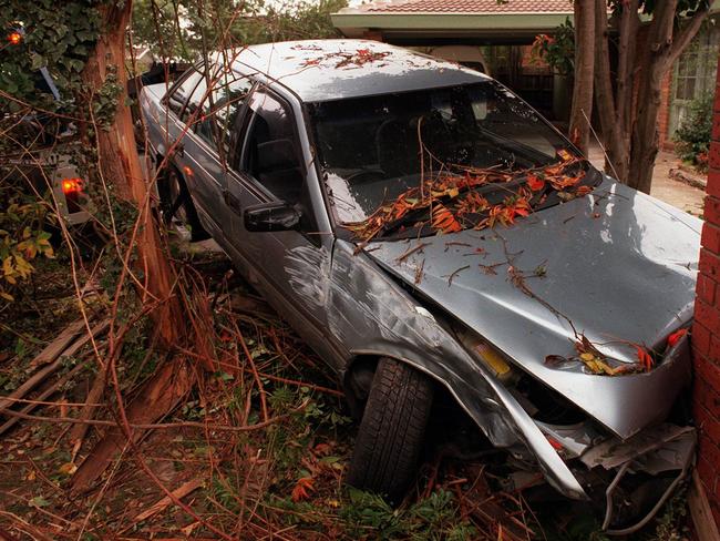 03/06/96: Woman dies from a heart attack whilst driving as her car careers into a house on Oban Rd, Ringwood. The car lies wedged up against the house and the fence./road accidents