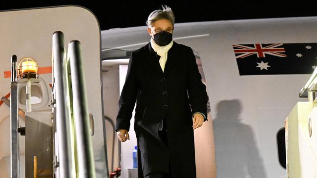 Penny Wong is meeting her Chinese counterpart Wang Yi in Beijing. Picture: Pool / AAP / Lukas Coch / NCA NewsWire