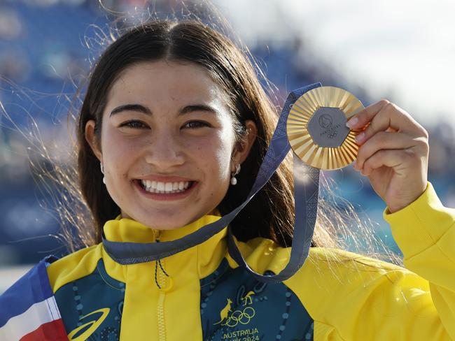 NCA. PARIS FRANCE. 2024 OLYMPIC GAMES. August 6 2024 -   Womens skatepark final. Australias Arisa Trew wins gold in the skatepark final  . Pic: Michael Klein