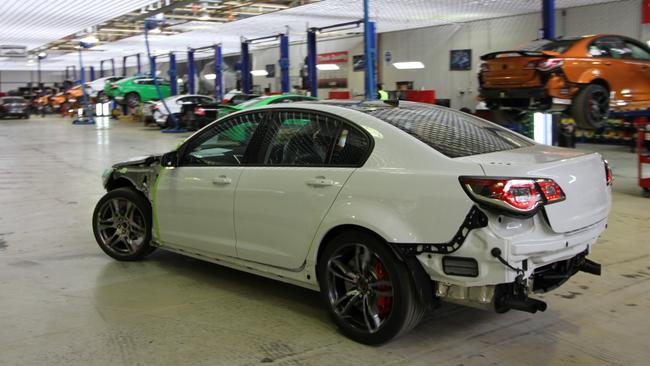 A Commodore on its way to becoming a HSV. Picture: Joshua Dowling.