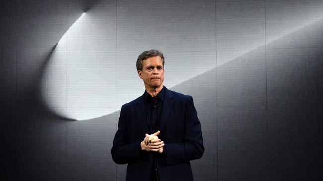 Nike boss Mark Parker unveils a new range of products. Picture: AFP